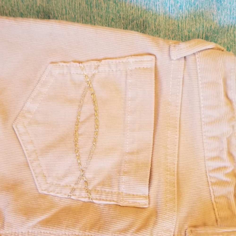 Abercrombie Cream Corduroy Jeans Stretch 12S Bell - Picture 12 of 14